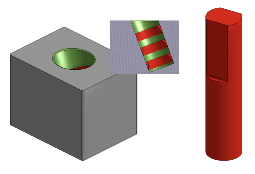 Peg insertion holes at varying angles with internal serrations.